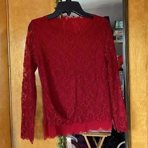 Red laced designed shirt